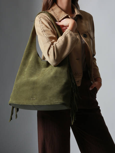 Shoulder Bag L Country Leather Etrier Green country ECOU154L other view 1